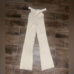 Camila Coelho ribbed cream Jumpsuit